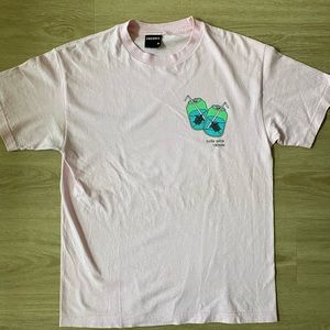Pink T Shirt Large Turtles Swimming Soda graphic
